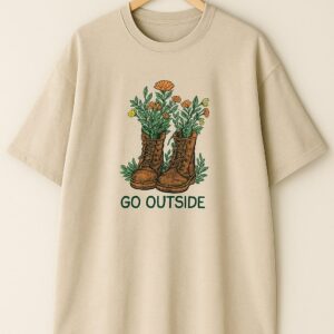 Go Outside Embroidered Oversized T-Shirt