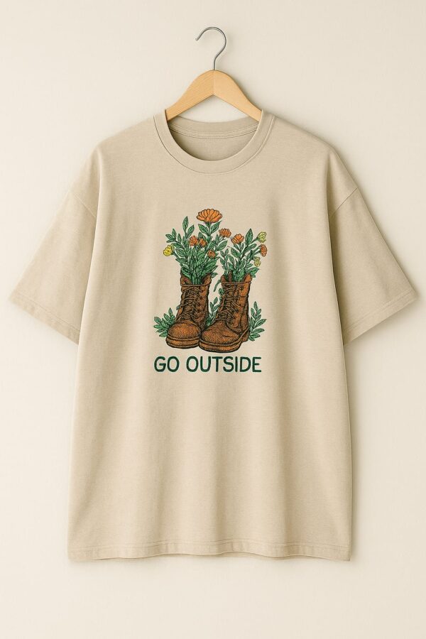 Go Outside Embroidered Oversized T-Shirt