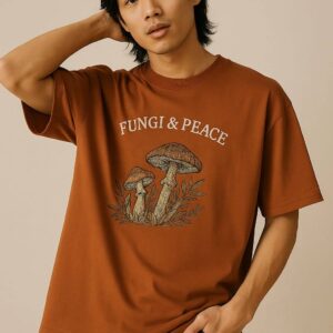 Fungi and Peace Embroidered Oversized T-Shirt