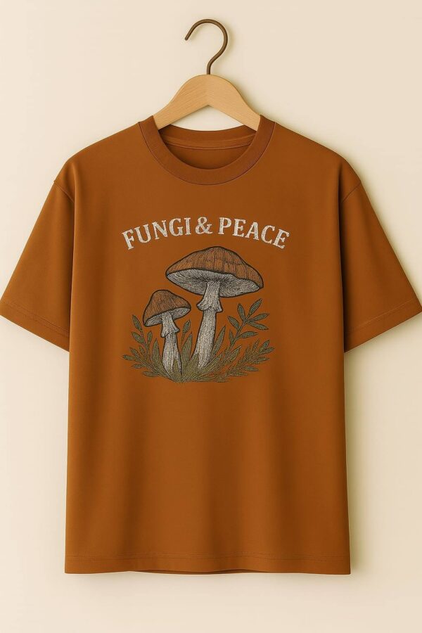 Fungi and Peace Embroidered Oversized T-Shirt