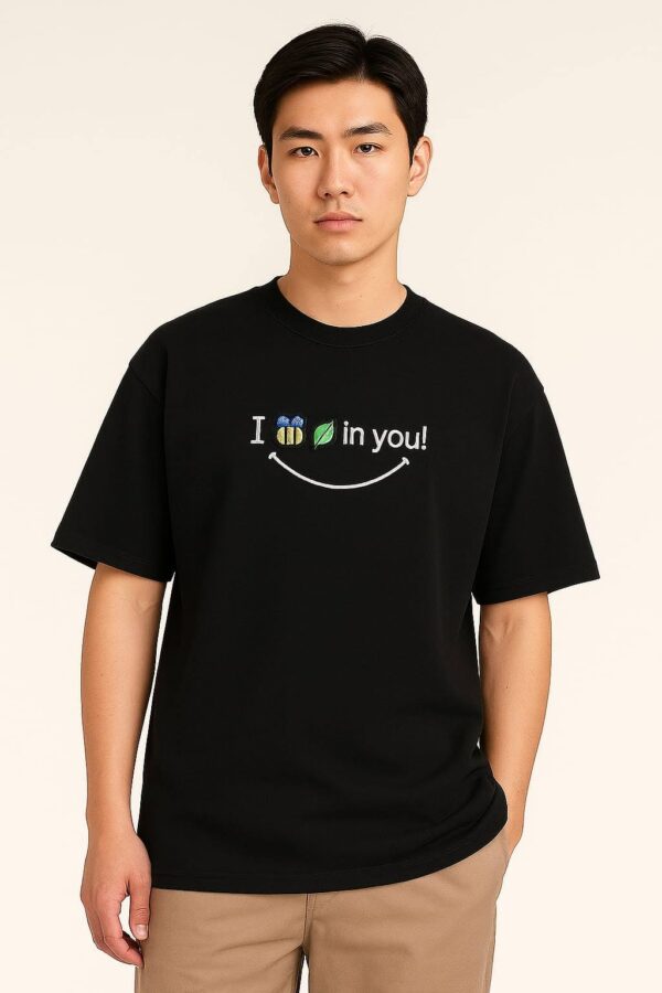 "I Bee-Leaf In You" Embroidered Oversized T-Shirt