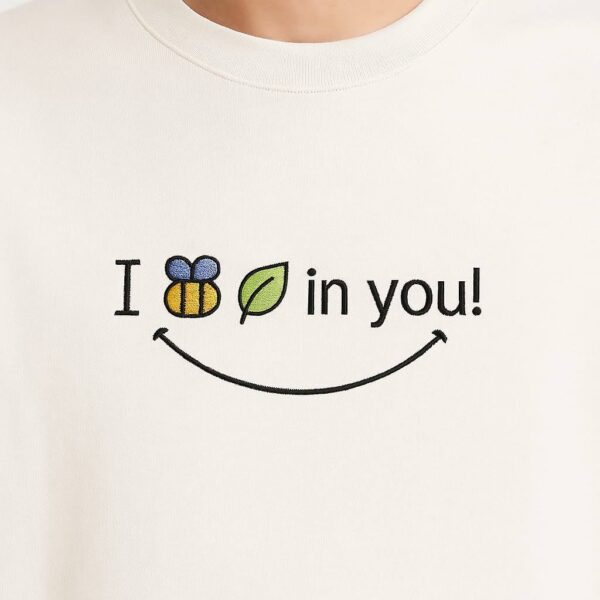 "I Bee-Leaf In You" Embroidered Oversized T-Shirt