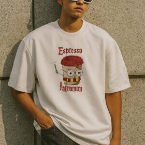 Espresso Men's Embroidered Oversized T-Shirt