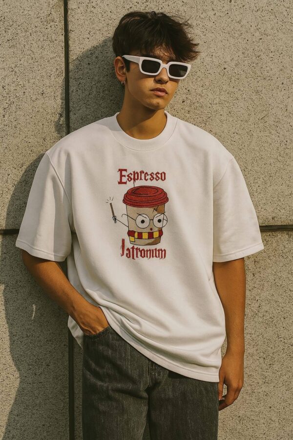 Espresso Men's Embroidered Oversized T-Shirt