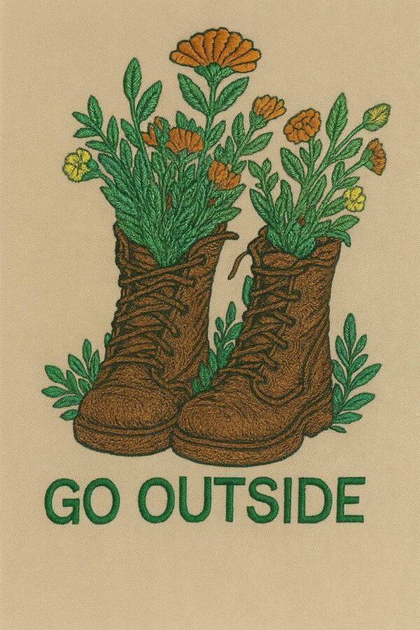 Go Outside Embroidered Oversized T-Shirt