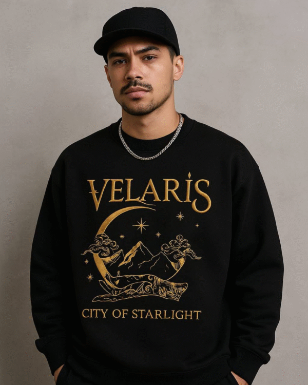'Velaris Starlight' Embroidered Men's Oversized Sweatshirt