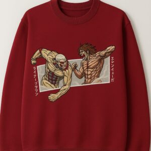 Attack on Titan men's embroidered sweatshirt - Red