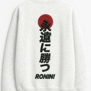'Ronin Eternal Victory' Men's Embroidered Sweatshirt - White
