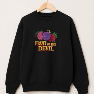 'One Piece Devil Fruit' Men's Embroidered Sweatshirt - Black
