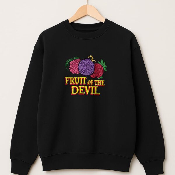 'One Piece Devil Fruit' Men's Embroidered Sweatshirt - Black