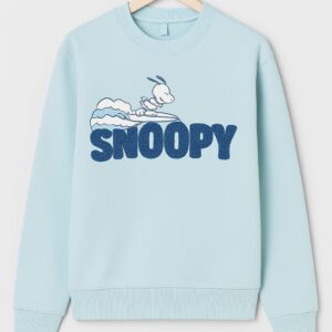 Snoopy Men's Embroidered Sweatshirt - Sky Blue