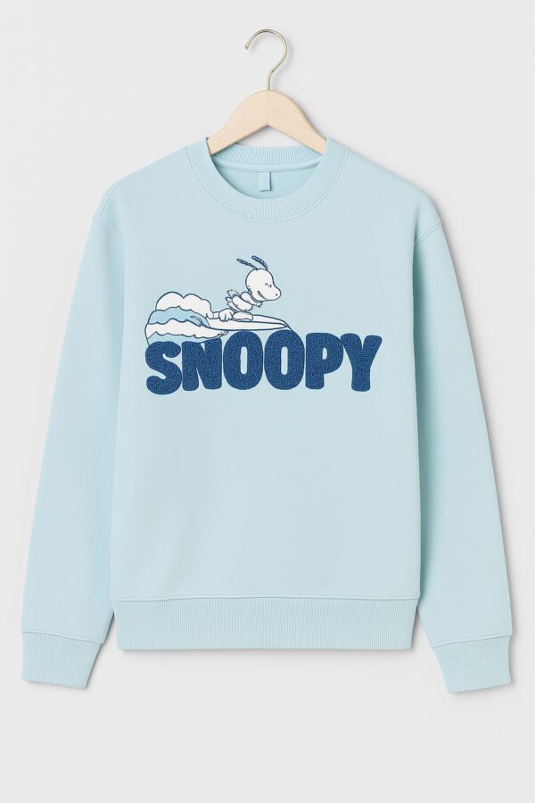 Snoopy Men's Embroidered Sweatshirt - Sky Blue