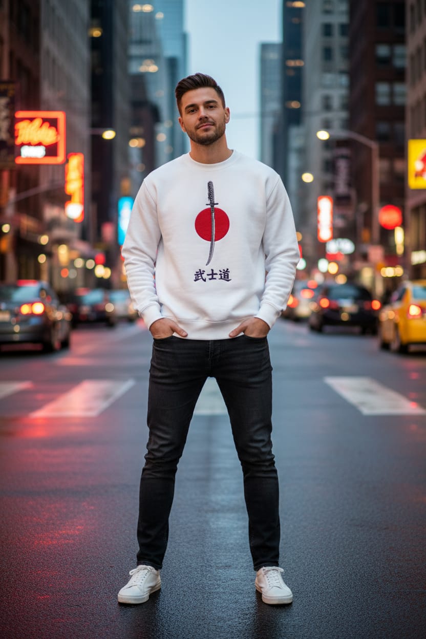Samurai Sword: sweatshirt white
