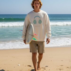 Coastal Headphone : Oversized Embroidered Sweatshirt
