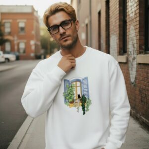 “Midnight Window” Embroidered Sweatshirt