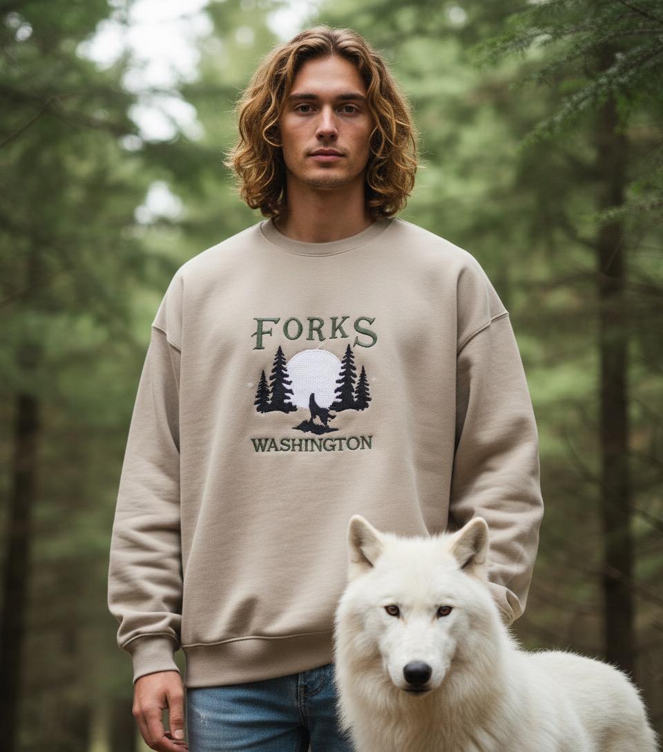 Forks Washington Forest Embroidered Sweatshirt