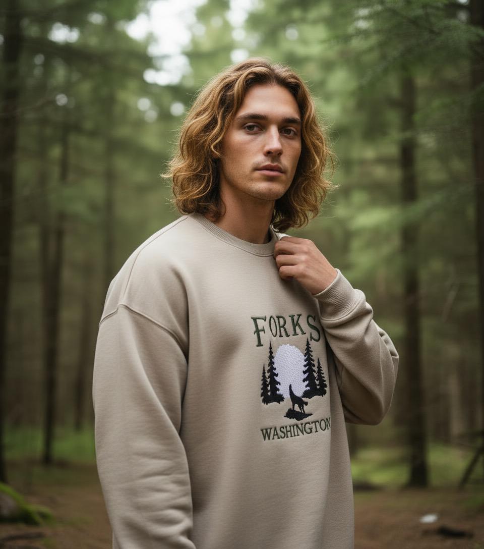 Forks Washington Forest Embroidered Sweatshirt - Image 3
