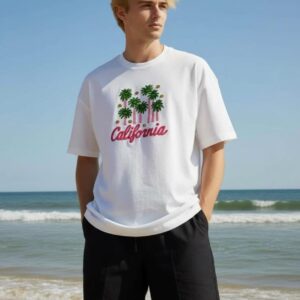 California Palm Embroidered Oversized T-Shirt