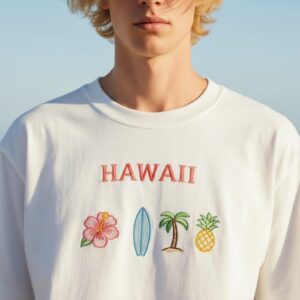 Hawaii Embroidered Oversized T-Shirt