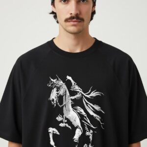 Shadow Rearing Horse Embroidered Street Crewneck
